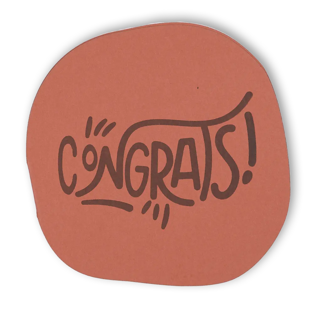 Ramble Congrats Greeting Card - Coral