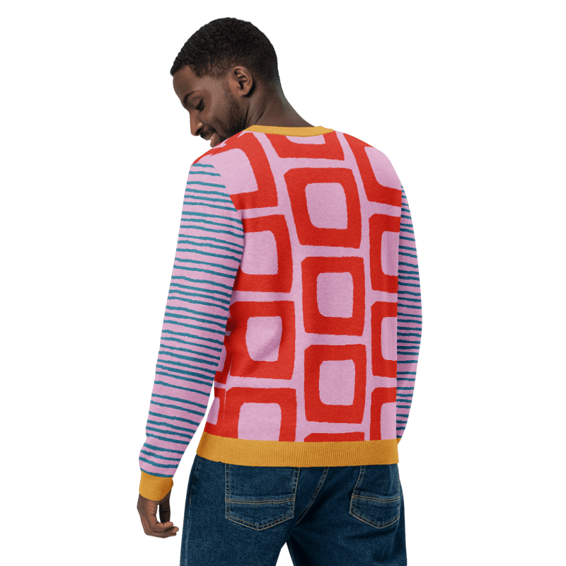 Geometric Crew Neck Sweater | Modern Pattern Design 🧥